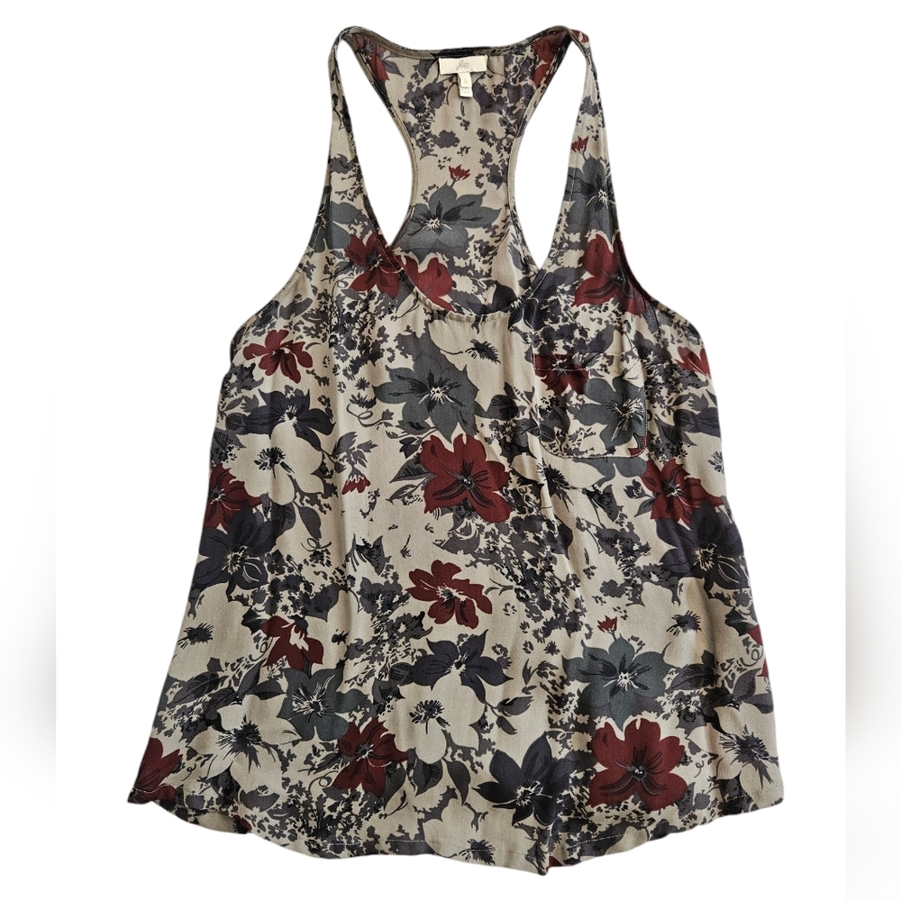 Joie sz S 100% silk tank top floral GUC